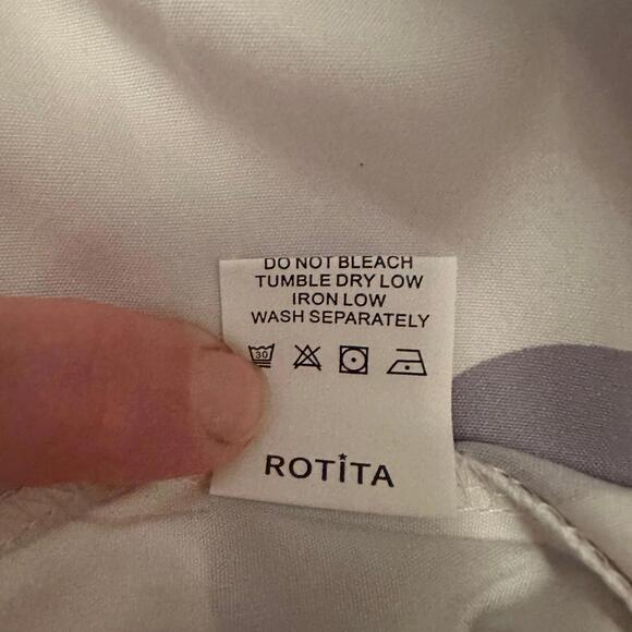 Rotita Sz L Polka Dot Midi Shirt Dress Minimalist Retro Vintage Button Front - Picture 4 of 7